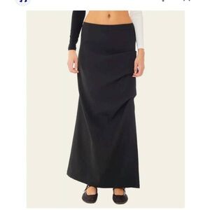 FIND ME NOW Orion Ruched Maxi Skirt In Night Lagenlook Black Women’s Large